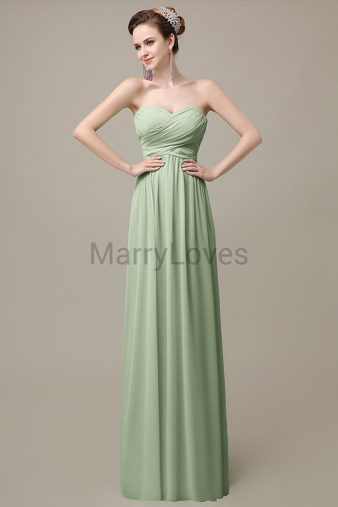 Sweetheart Pleats Chiffon Bridesmaid Dresses