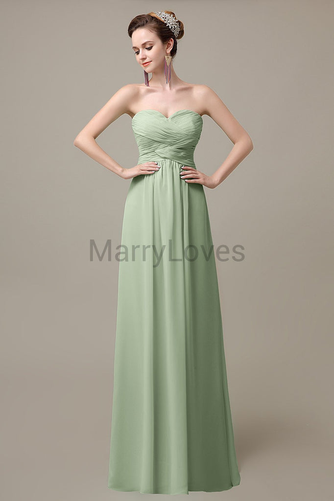 Sweetheart Sleeveless Chiffon Bridesmaid Dresses