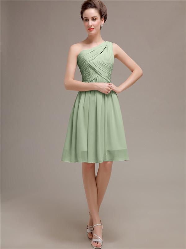 One Shoulder Short A-Line Bridesmaid Dresses