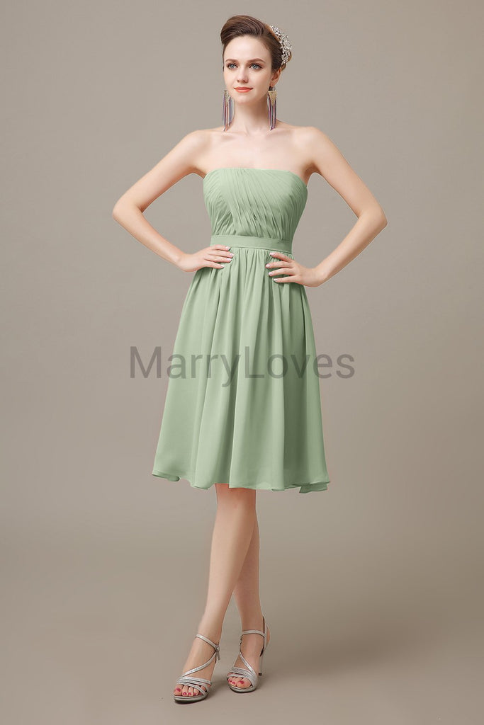 Strapless Short Summer Bridesmaid Dresses