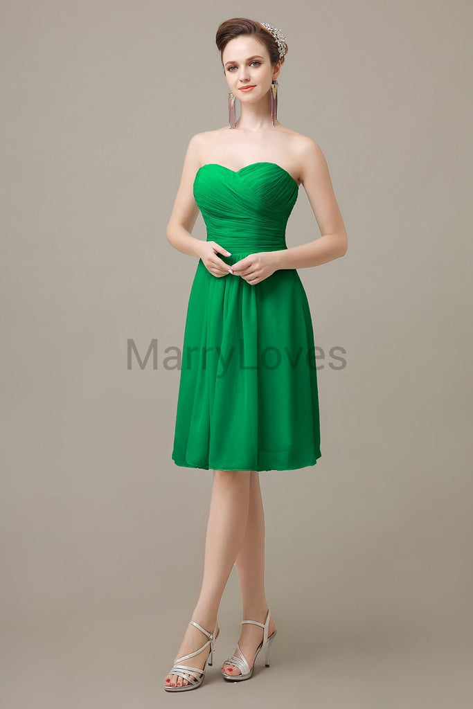 Sweetheart Chiffon Pleats Bridesmaid Dresses