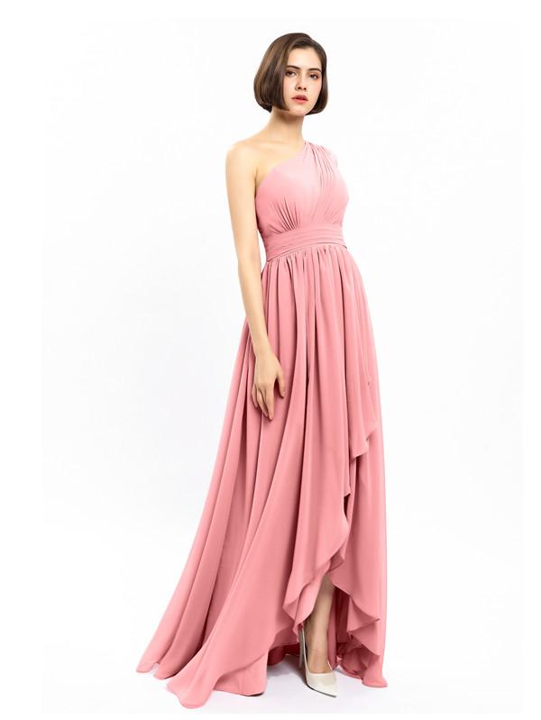 One-shoulder High-low Chiffon Bridesmaid Dresses