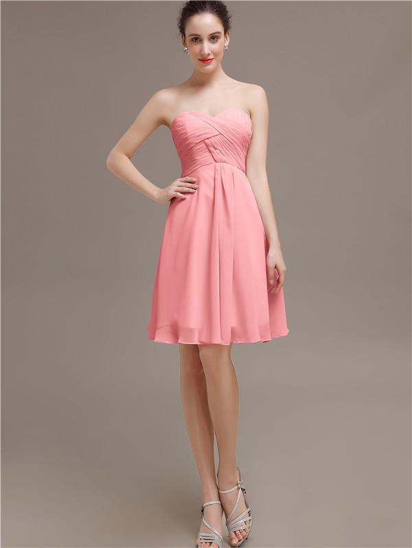 Sweetheart Pleats Chiffon Bridesmaid Dresses