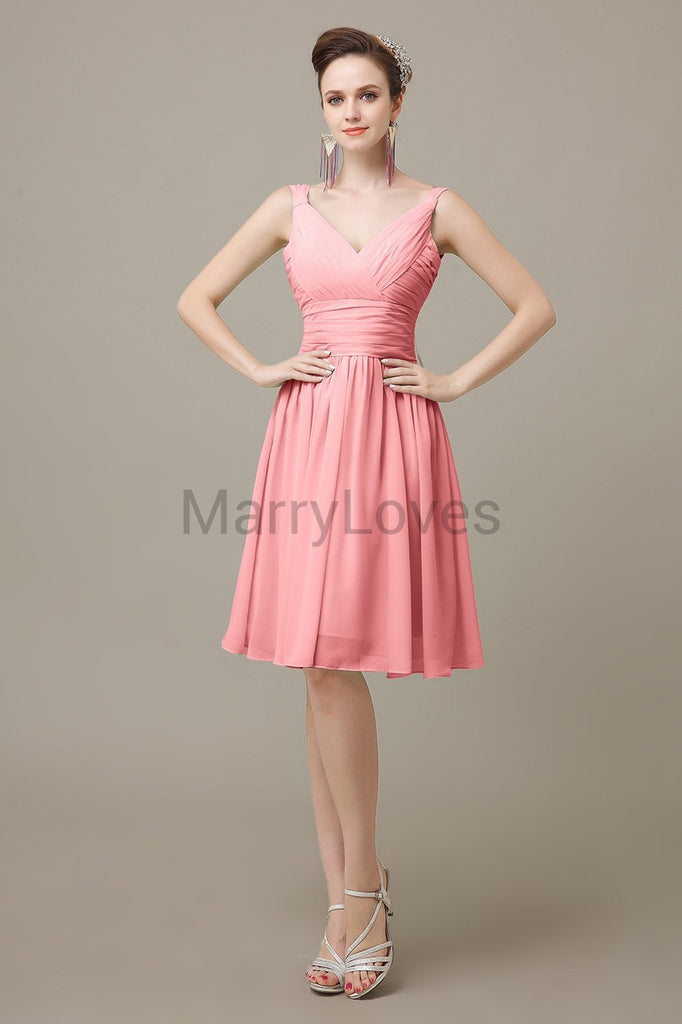 V-Neck Chiffon Bridesmaid Dresses