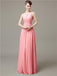 One Shoulder Pleats Chiffon Bridesmaid Dresses