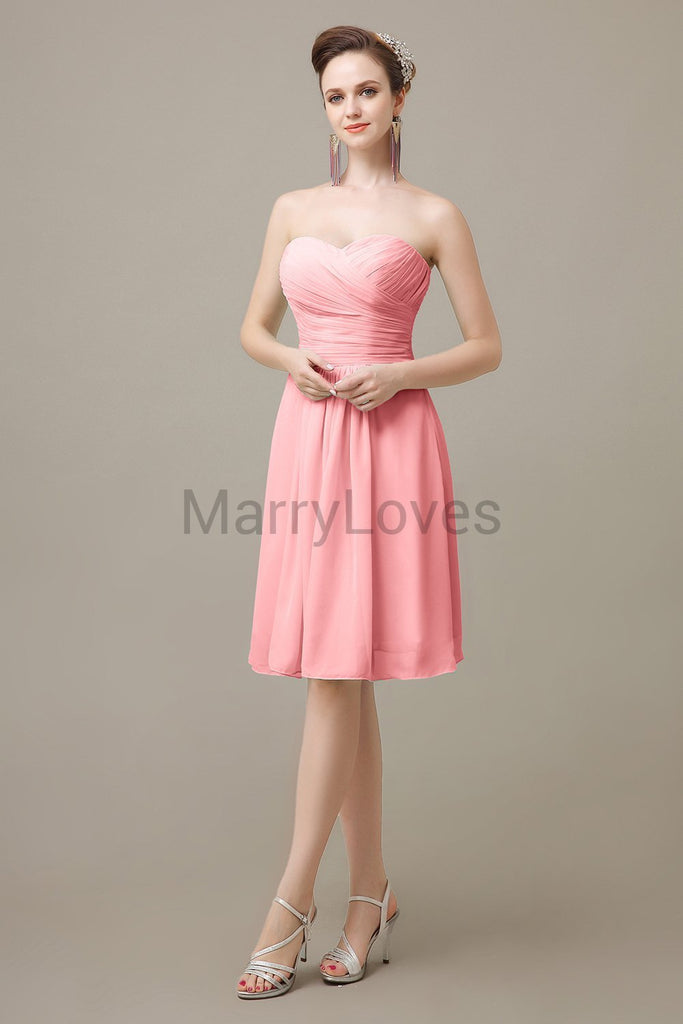 Sweetheart Chiffon Pleats Bridesmaid Dresses