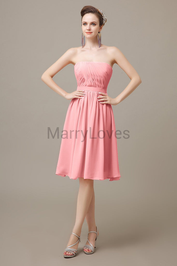 Strapless Short Summer Bridesmaid Dresses