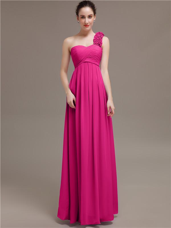 One Shoulder Chiffon Bridesmaid Dresses