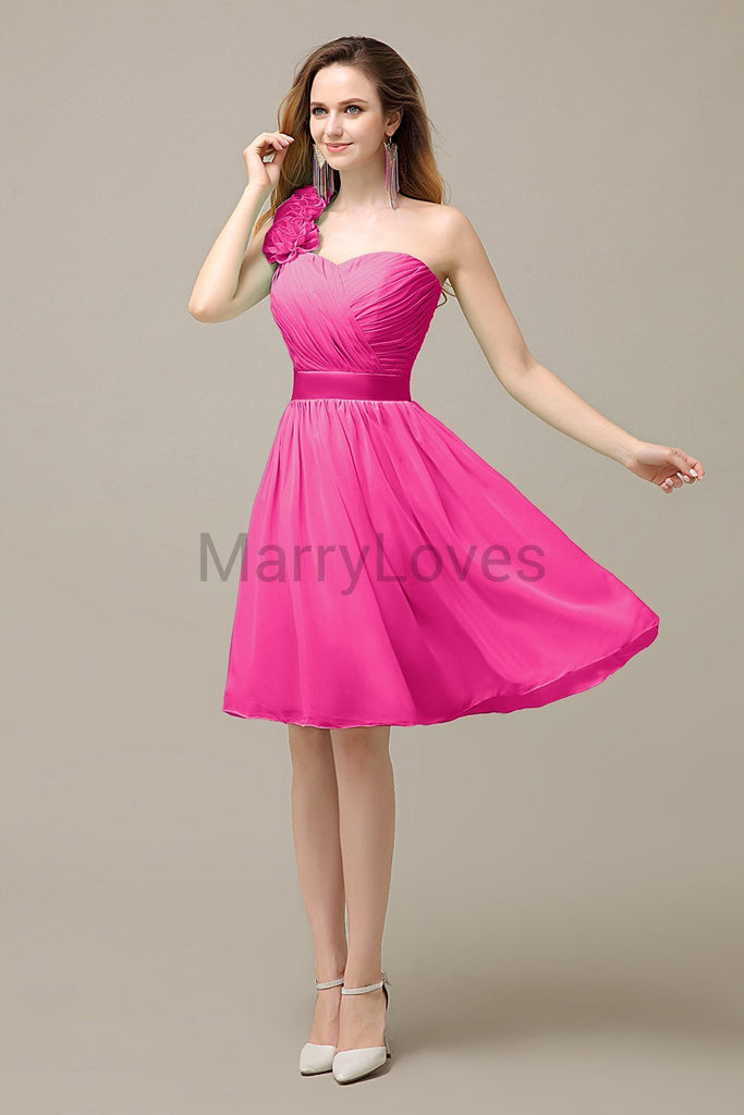 Charming One Shoulder Chiffon Bridesmaid Dresses