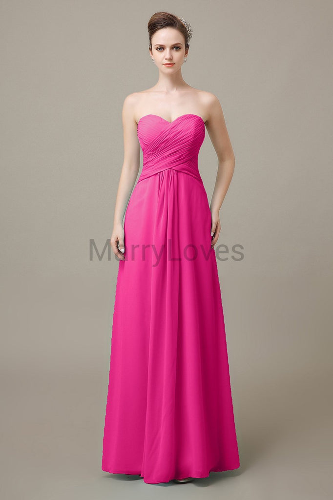 Sweetheart Chiffon Floor Length Bridesmaid Dresses