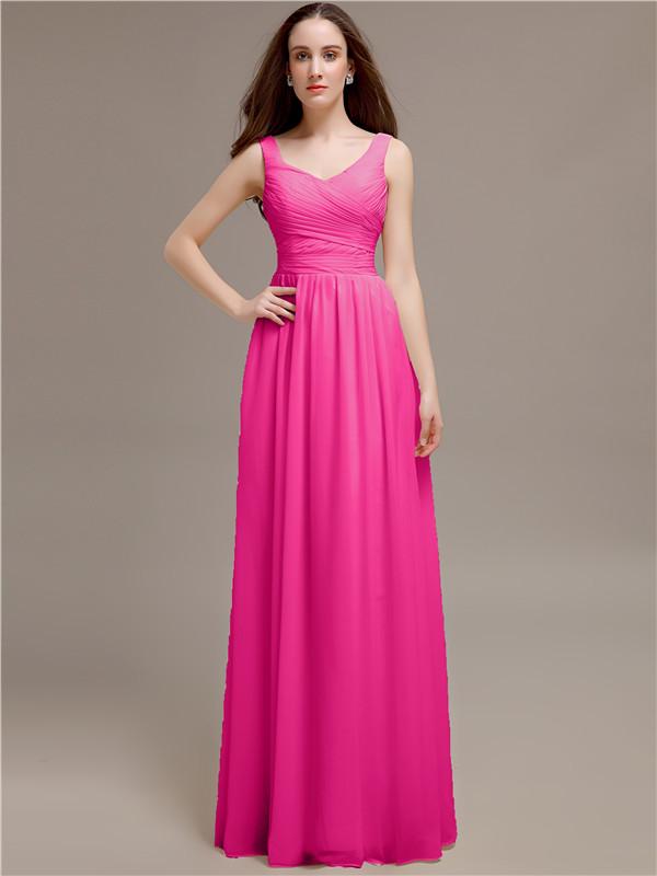 Scoop Neck Sleeveless Pleats Bridesmaid Dresses