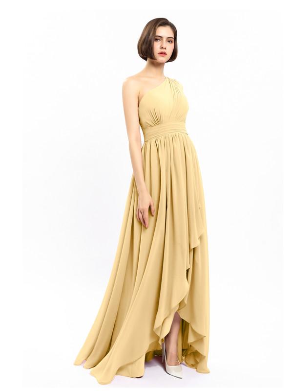 One-shoulder High-low Chiffon Bridesmaid Dresses