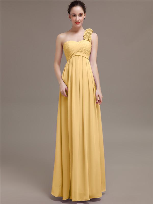 One Shoulder Chiffon Bridesmaid Dresses