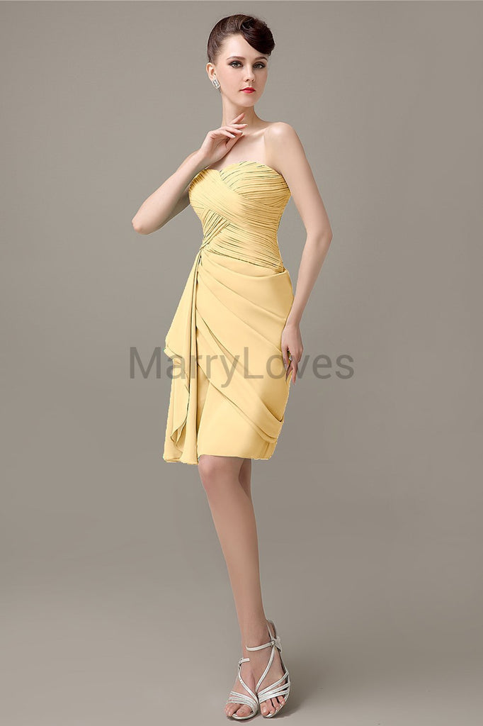 Sweetheart Chiffon Short Bridesmaid Dresses