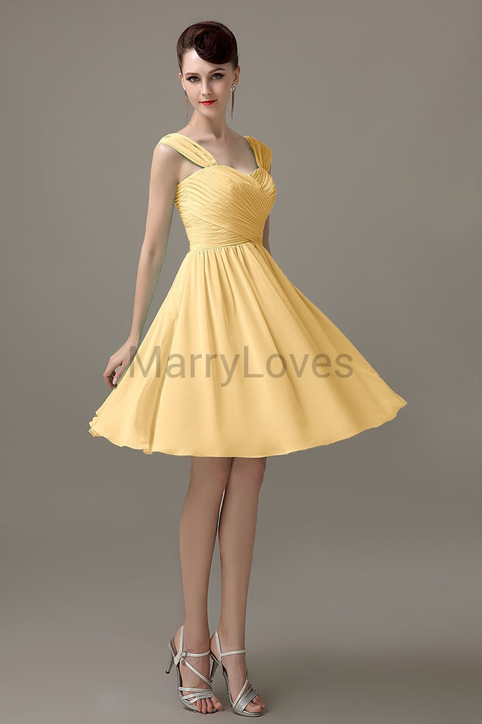 Straps Chiffon Short Bridesmaid dresses