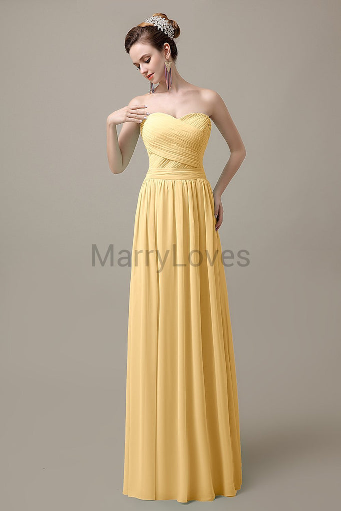 Sweetheart Pleats Chiffon Bridesmaid Dresses