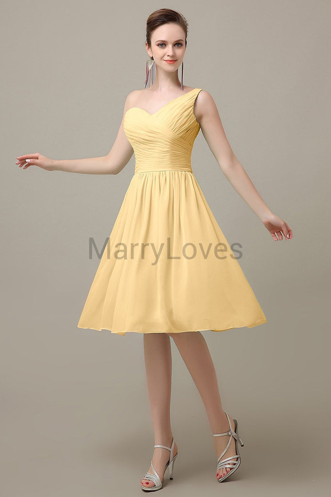 One Shoulder Chiffon Bridesmaid Dresses