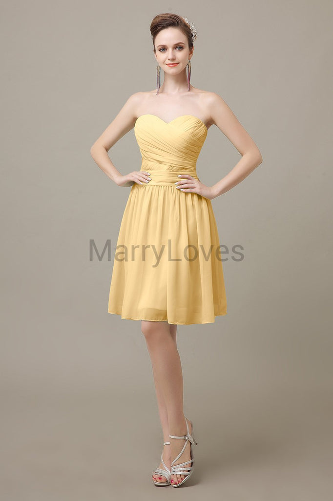 Sweetheart Short Chiffon Bridesmaid Dresses