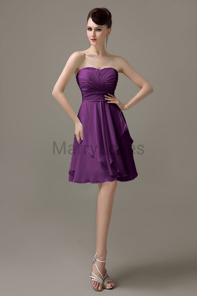 Sweetheart Chiffon Short Bridesmaid dresses