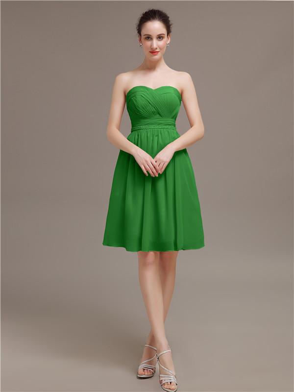 Sweetheart Chiffon Short Bridesmaid Dresses