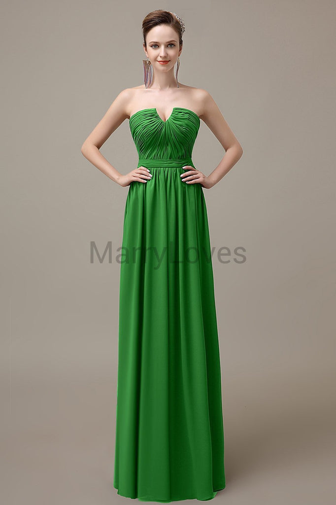 Sweetheart Chiffon Floor Length Bridesmaid Dresses