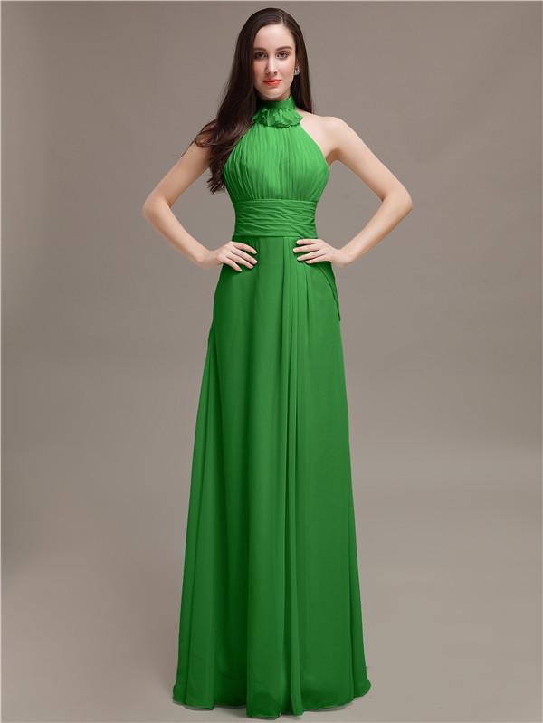 High Neck Chiffon Bridesmaid Dresses