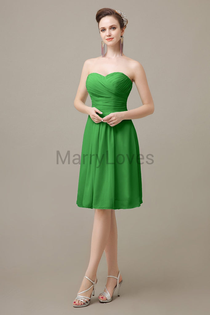 Sweetheart Chiffon Pleats Bridesmaid Dresses