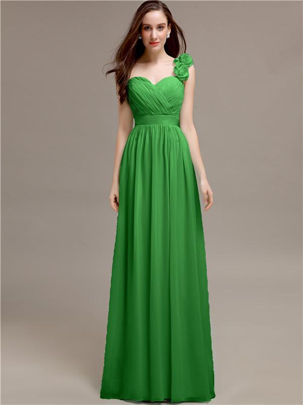 Sweetheart A-line Flower Appliques Bridesmaid Dresses