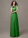 Floor-length Cap Sleeves Appliques Chiffon Bridesmaid Dresses