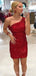 One Shoulder Sequins Short Backless Homecoming Dresses, HM1029