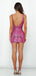 Spaghetti Straps Sequins Short Homecoming Dresses, HM1092