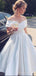 White Satin Off Shoulder A-line Short Homecoming Dresses, HM1111