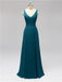 V Neck Floor Length Bridesmaid Dresses