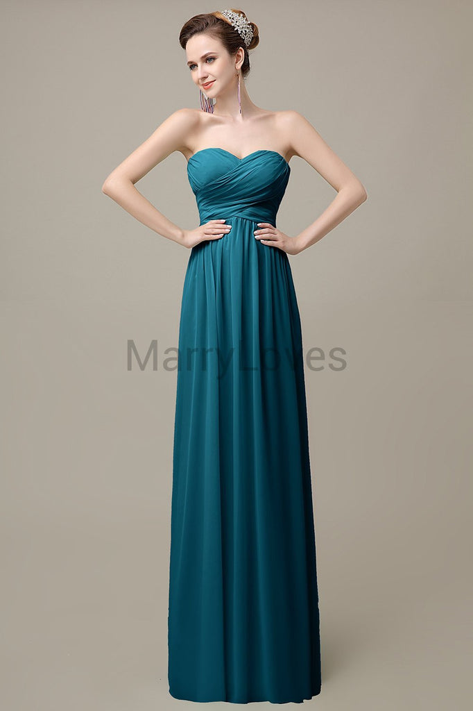 Sweetheart Pleats Chiffon Bridesmaid Dresses