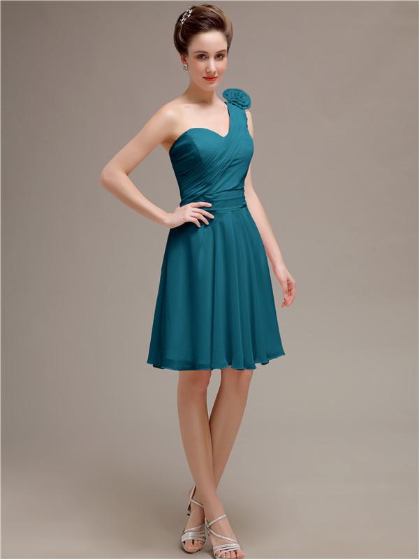 One Shoulder Short A-Line Bridesmaid Dresses