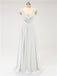 V Neck Chiffon Floor Length Bridesmaid Dresses