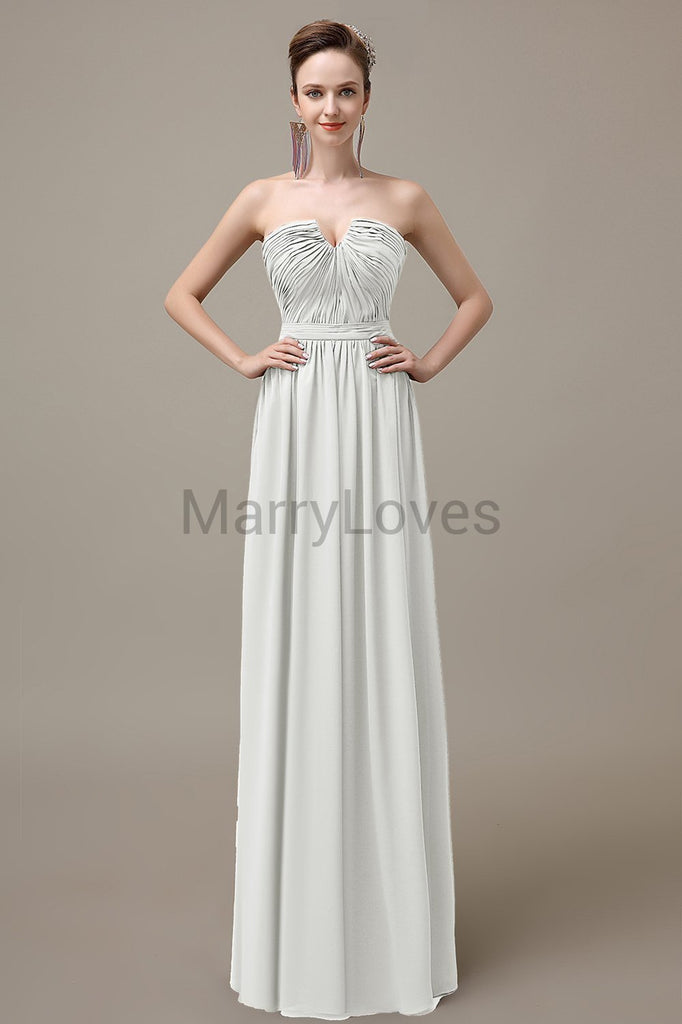 Sweetheart Chiffon Floor Length Bridesmaid Dresses