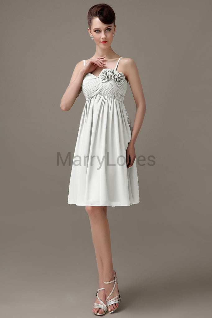 Spaghetti Strap Chiffon Short Bridesmaid Dresses