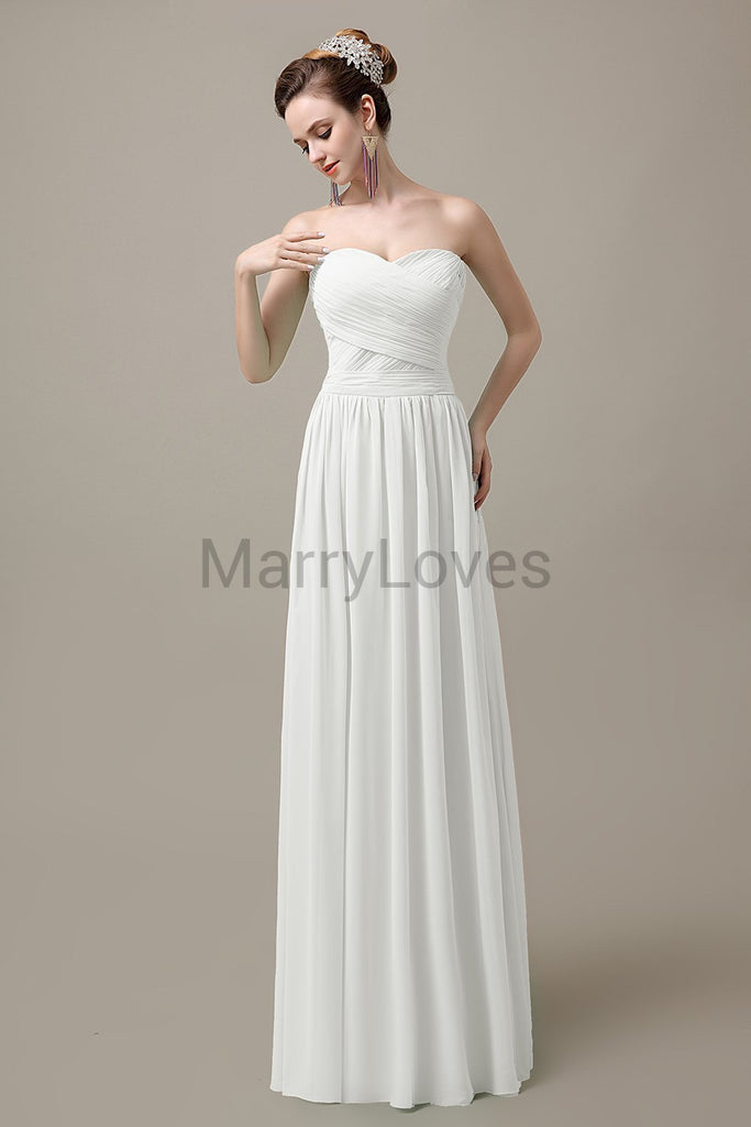 Sweetheart Pleats Chiffon Bridesmaid Dresses