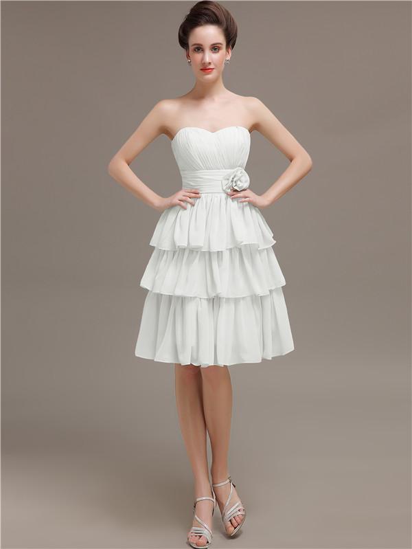 Sweetheart Pleats Short Bridesmaid Dresses