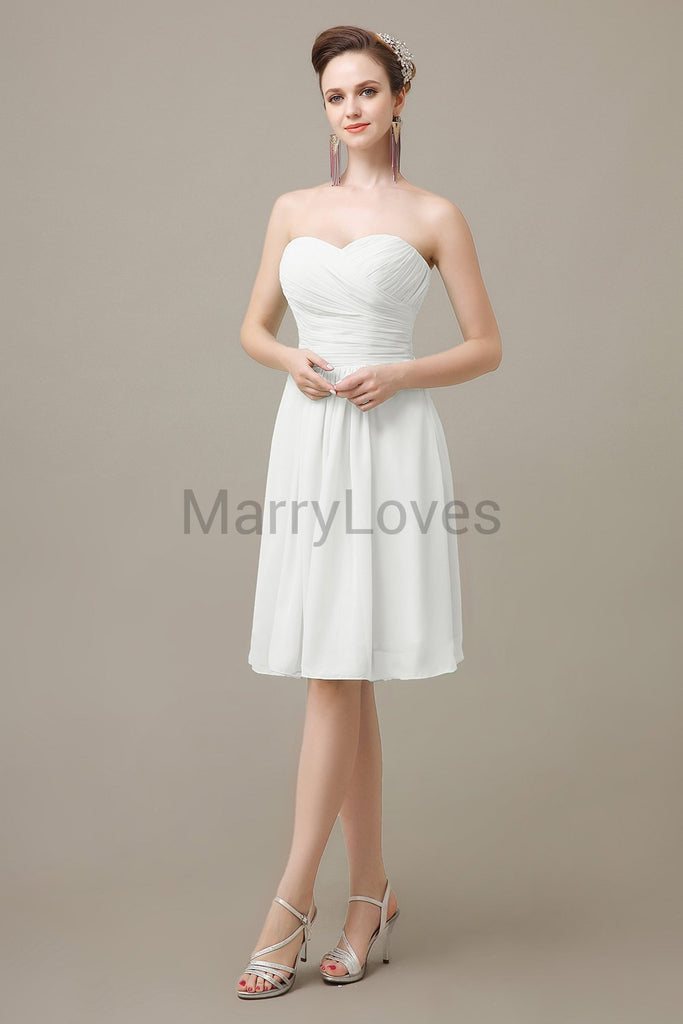 Sweetheart Chiffon Pleats Bridesmaid Dresses