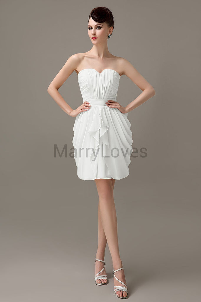 Sweetheart Chiffon Short Bridesmaid Dresses