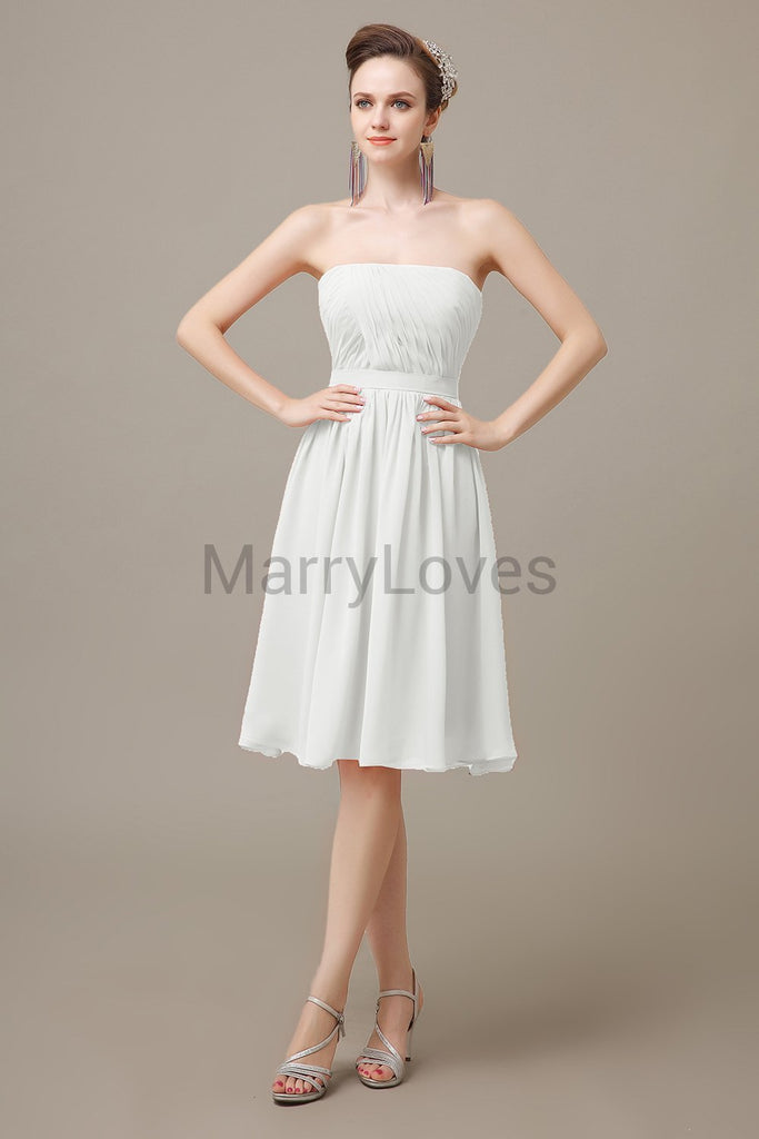 Strapless Short Summer Bridesmaid Dresses