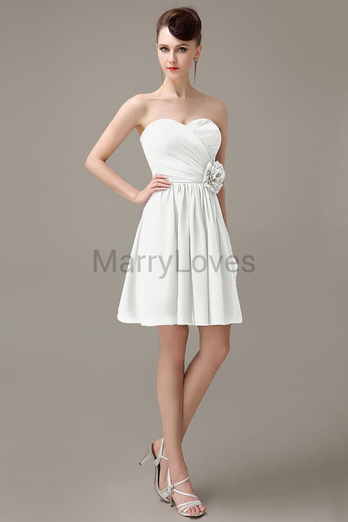 Sweetheart Chiffon Short Bridesmaid Dresses