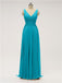 V Neck Chiffon Floor Length Bridesmaid Dresses