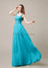 Square Neck Pleats Floor Length Bridesmaid Dresses