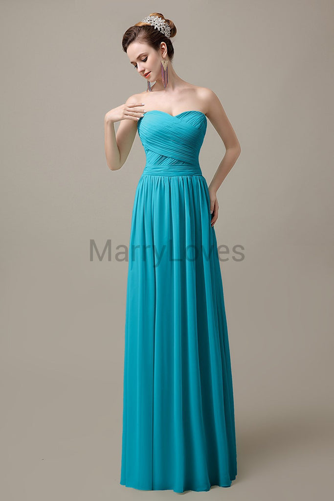 Sweetheart Pleats Chiffon Bridesmaid Dresses