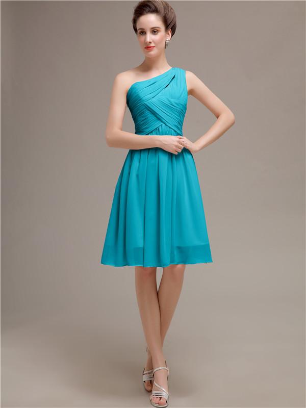 One Shoulder Short A-Line Bridesmaid Dresses