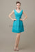 V-neck Chiffon Short Pleats Bridesmaid Dresses