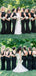 Mermaid Sleeveless Backless Simple Black Bridesmaid Dresses, BD0589